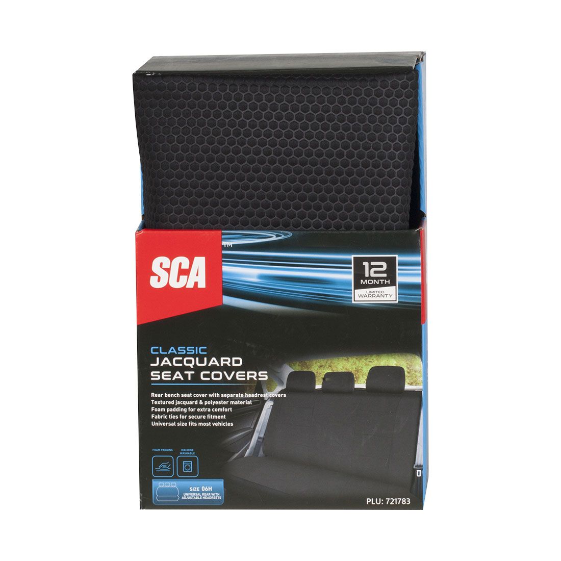 SCA Jacquard Embossed Dot Seat Covers Black, Rear, Airbag Compatible, Size 06H, , scaau_hi-res