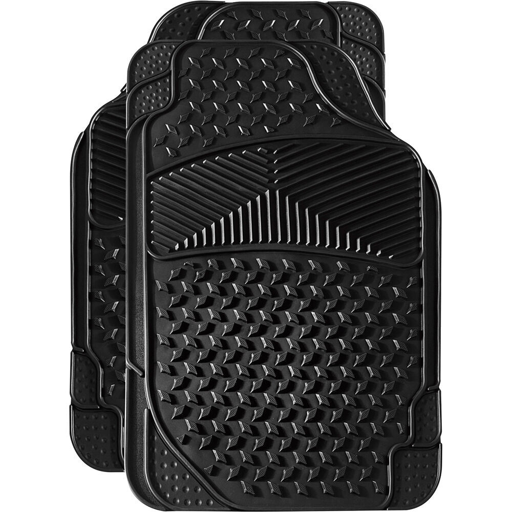 SCA Car Floor Mats Rubber, Black, Front Pair Supercheap Auto