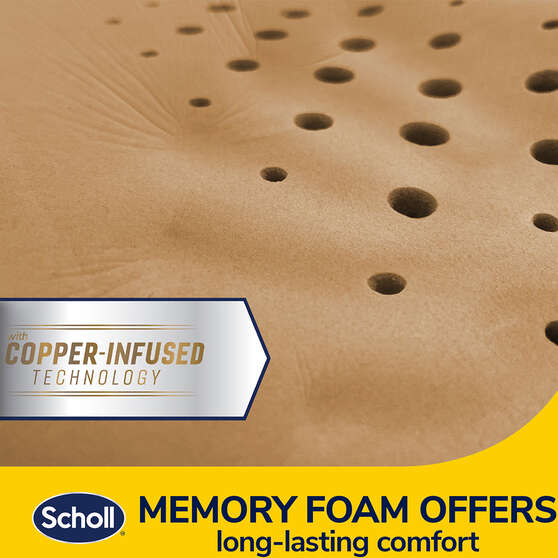 Scholl Copper Infused Memory Foam Black/Orange Lumbar Cushion, , scaau_hi-res