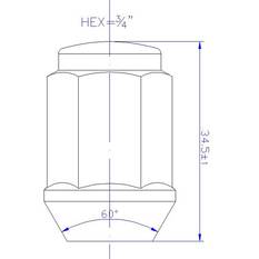Calibre Wheel Nuts SN716, Tapered, 7/16", , scaau_hi-res