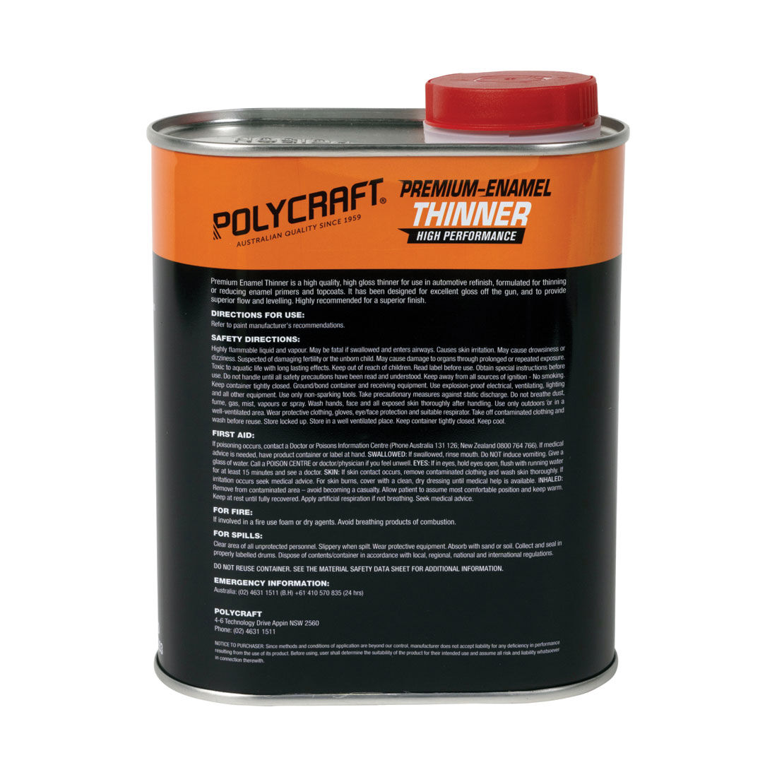 Polycraft Thinners Premium Enamel 1L, , scaau_hi-res
