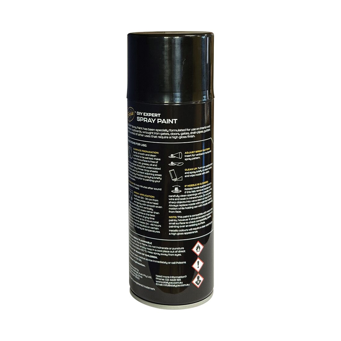 5 Star Enamel Spray Paint Matt Black 250g, , scaau_hi-res