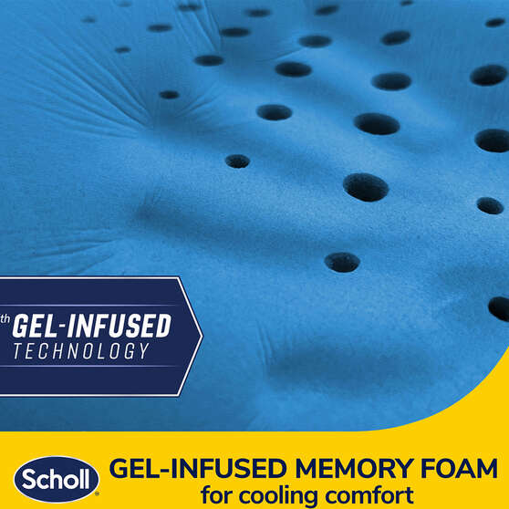 Scholl Infused Gel Memory Foam Black Lumbar Cushion, , scaau_hi-res