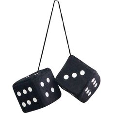 SCA Fluffy Dice - Black with White Dots or White with Black Dots, , scaau_hi-res
