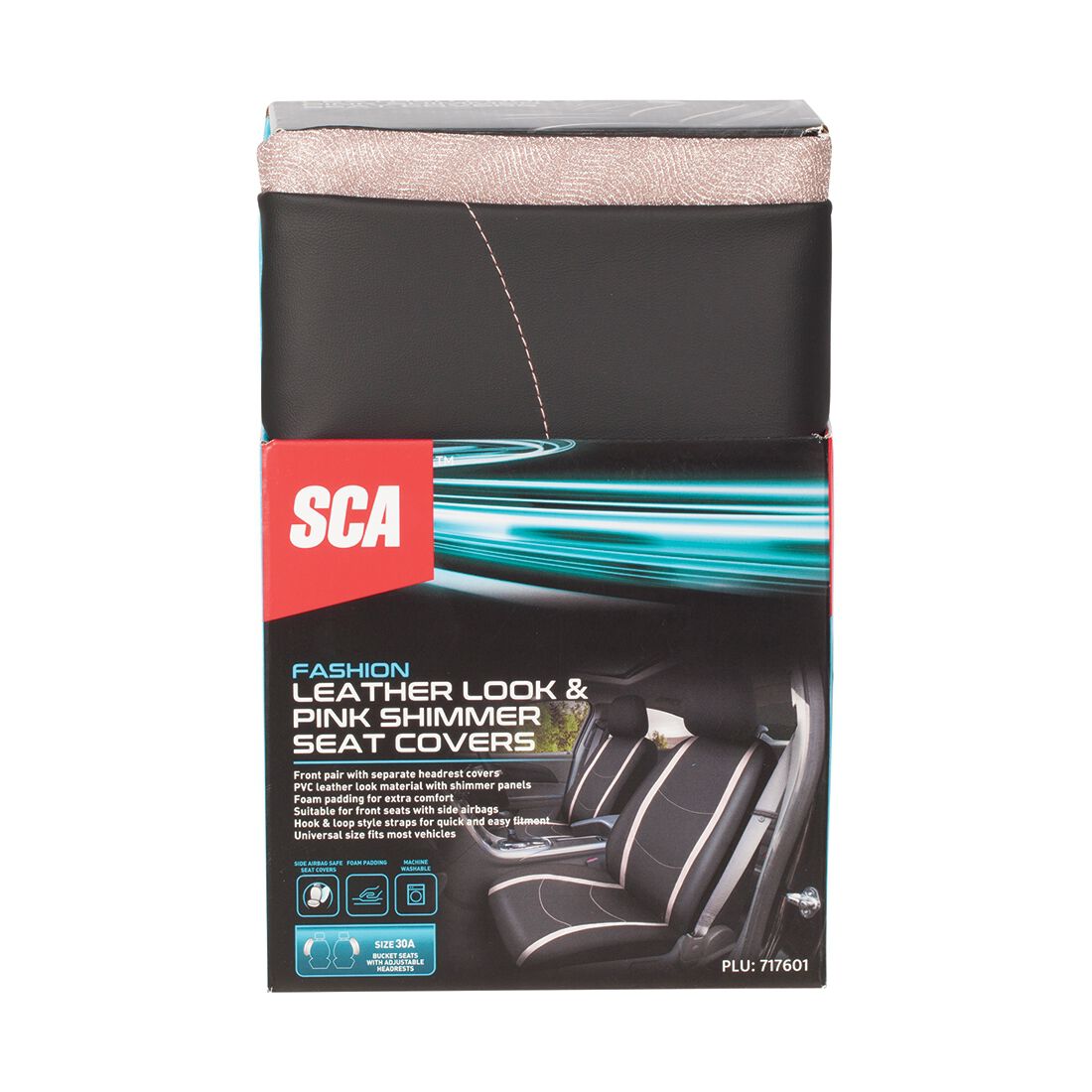 SCA Leather Look Seat Cover Pink Shimmer, , scaau_hi-res