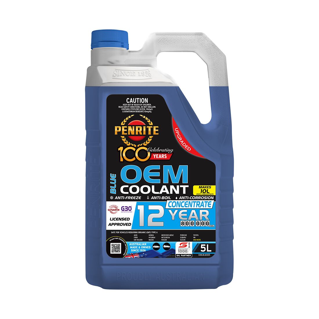 Penrite Blue Long Life Anti Freeze / Anti Boil Coolant Concentrate - 5 Litres, , scaau_hi-res
