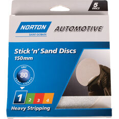 Norton 150mm Sticky Disc 80 Grit 5 Pack, , scaau_hi-res