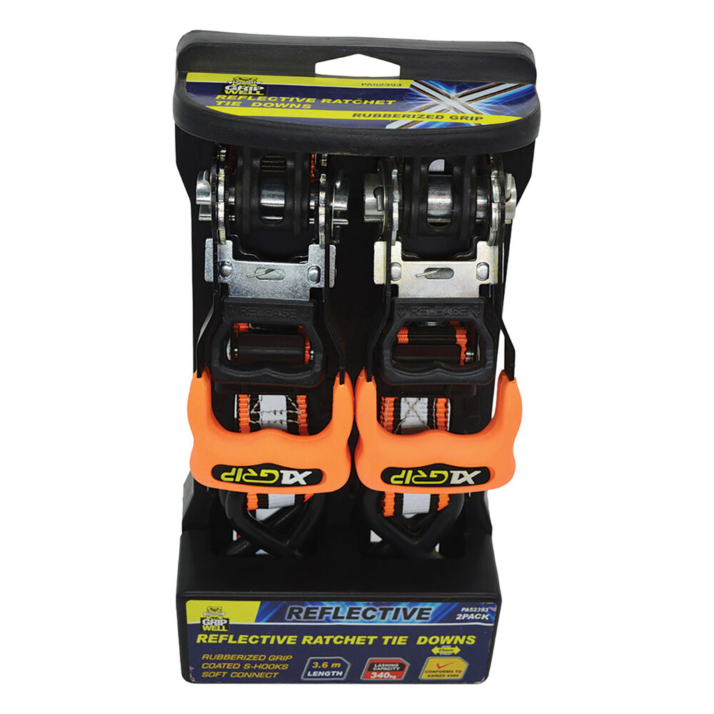Gripwell Ratchet Tie Downs, 3.6m Supercheap Auto