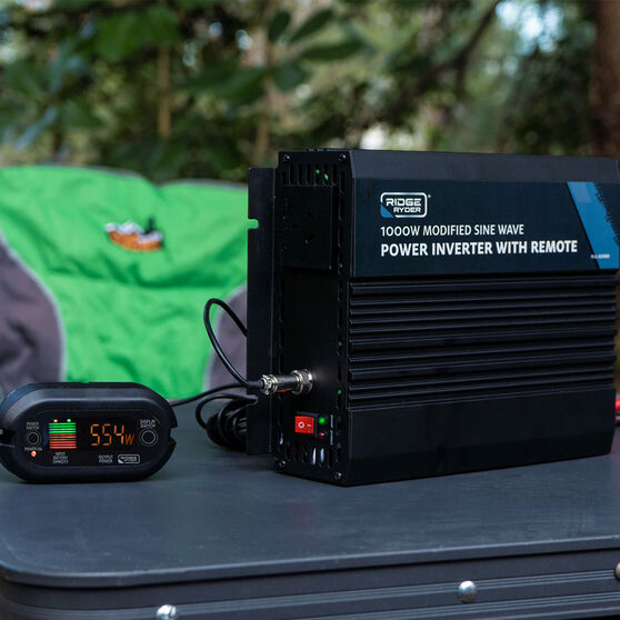 Ridge Ryder Power Inverter Modified Sine Wave With Remote 1000W