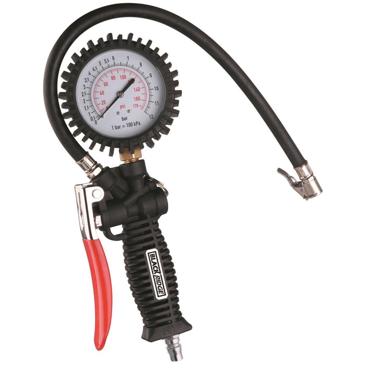 Compressor tyre outlet gauge