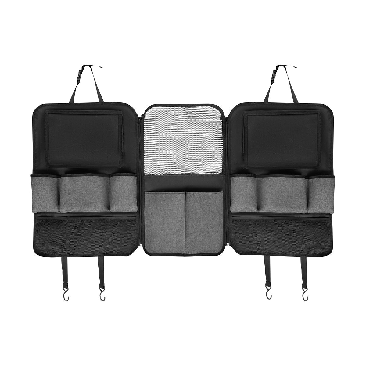 Cabin Crew Kids Repreve Triple Backseat Organiser Black/Grey, , scaau_hi-res