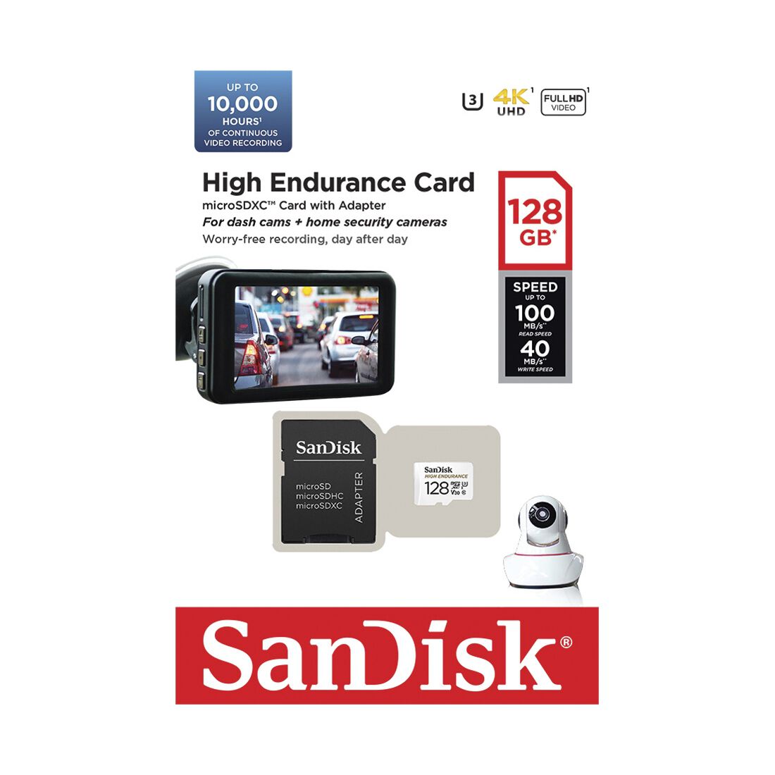 Sandisk High Endurance MicroSD Memory Card 128GB, , scaau_hi-res