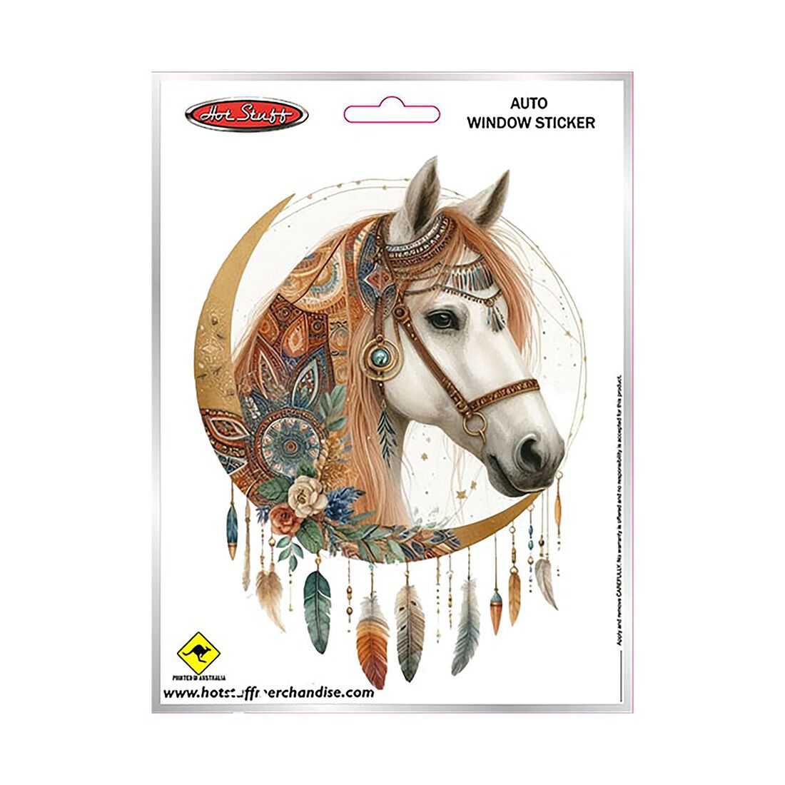 Sticker Boho Horse Feathers, , scaau_hi-res