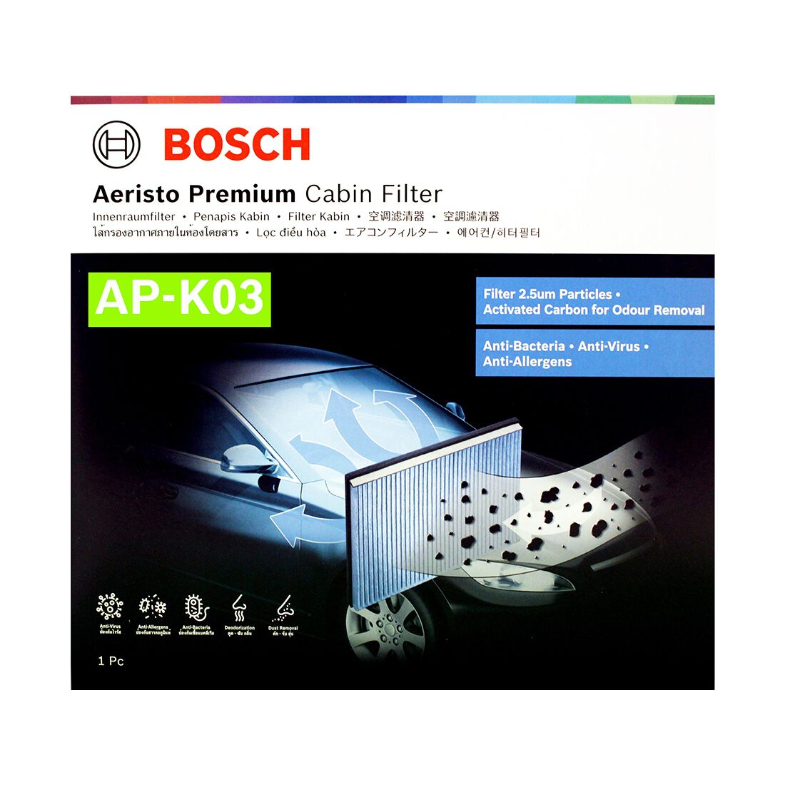 Bosch Aeristo Premium Cabin Air Filter - AP-K03, , scaau_hi-res