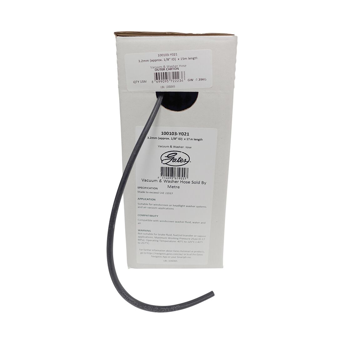 Gates Vacuum & Washer Hose 3.2mm (1/8 inch) Sold by Metre, , scaau_hi-res