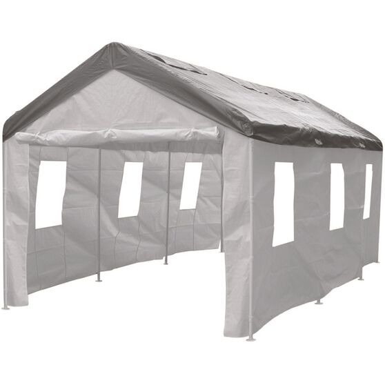 Coverall Carport Side Wall Enclosure Kit White 4 Piece