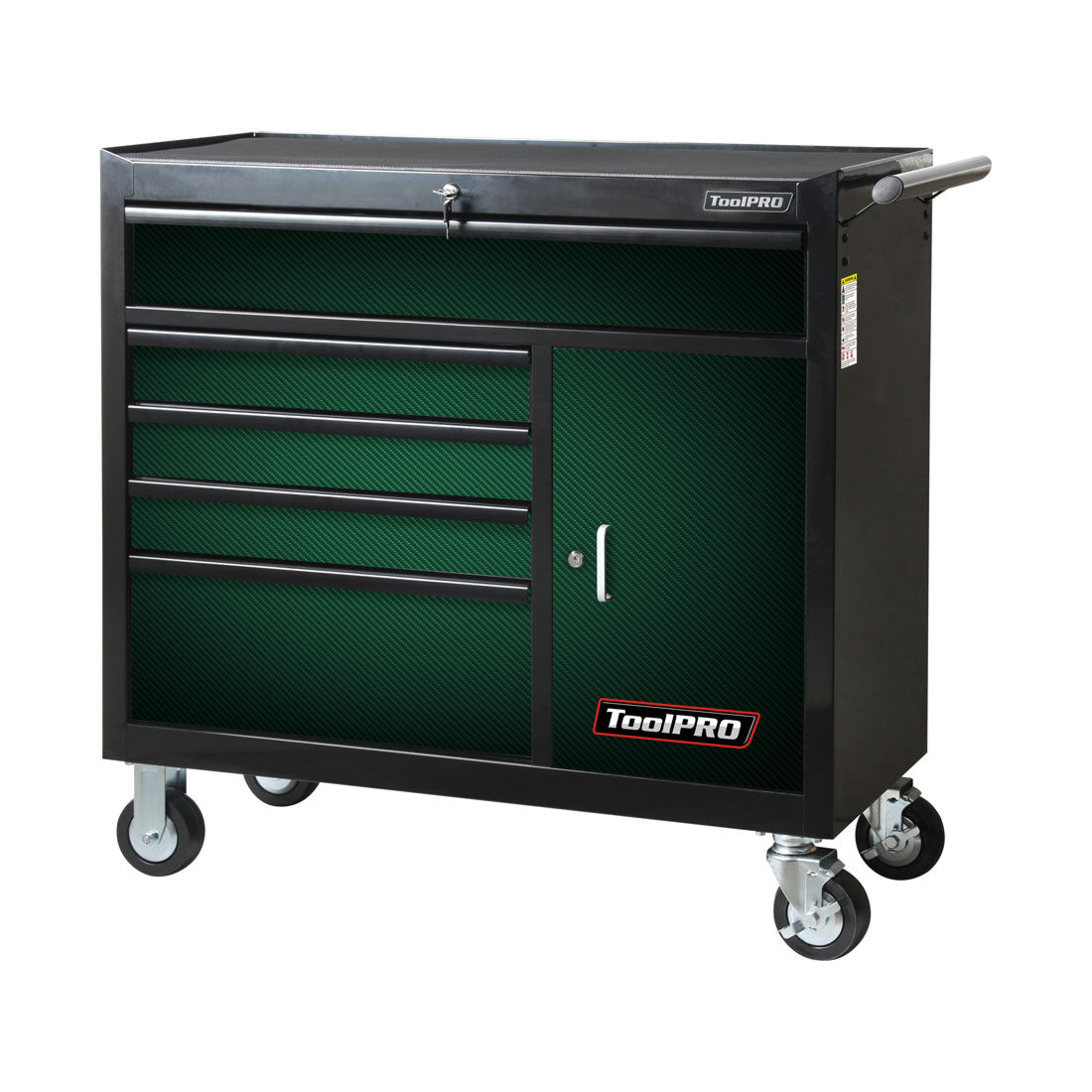 ToolPRO Tool Cabinet Magnet Fascia Set - Green Carbon Fibre, Suits 41" Cabinet, , scaau_hi-res