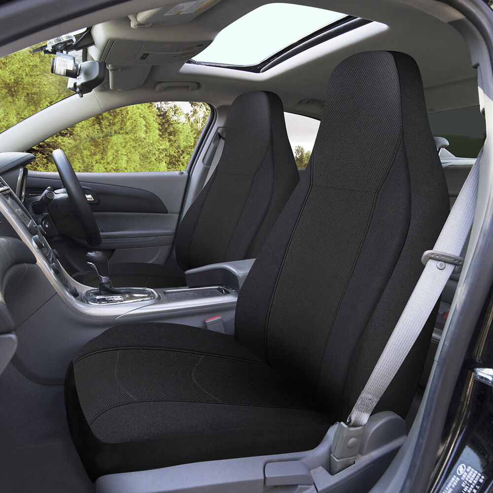 SCA Jacquard Seat Covers Black BuiltIn Headrests Airbag Compatible