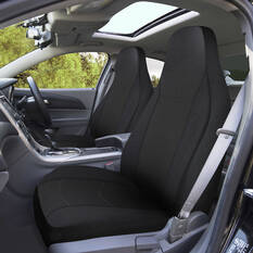 SCA Jacquard Seat Covers Black Built-In Headrests Airbag Compatible, , scaau_hi-res