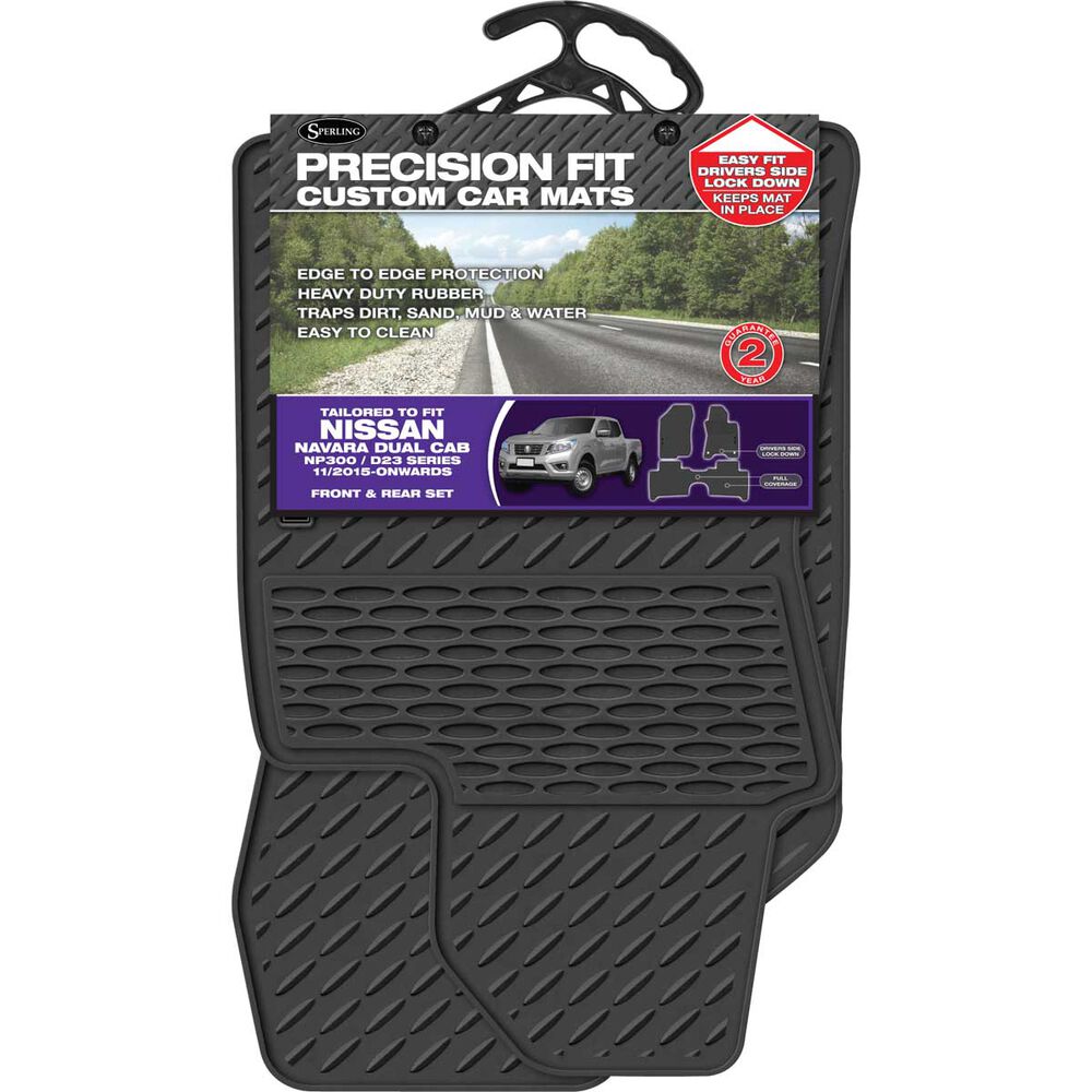 Precision Fit Custom Rubber Floor Mats Suits Nissan Navara Dual Cab