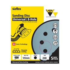 SIA Abrasives 125mm Wet & Dry Sanding Disc, 1948 Series, 8 Hole, 240 Grit, 5 Pack, , scaau_hi-res