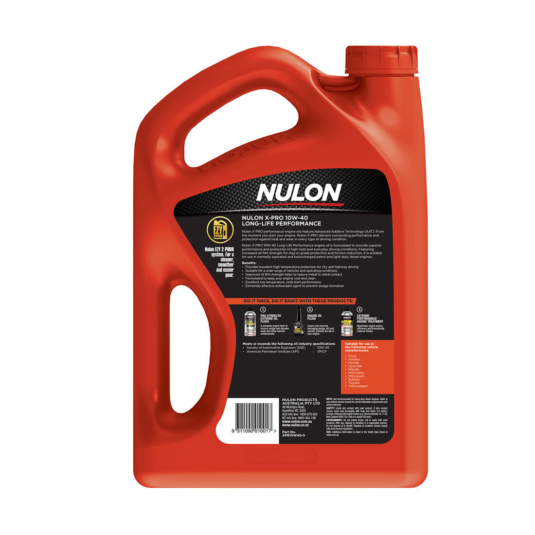 Nulon Semi Synthetic X-Pro 10W-40 Long Life Performance 5 Litre, , scaau_hi-res