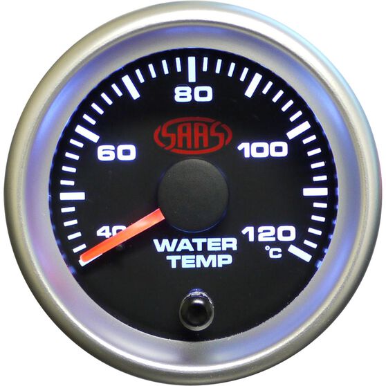 Saas Water Temperature Gauge Black 52mm