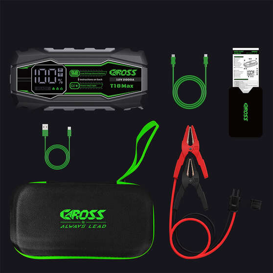 CAROSS T18Max 12V 2000A Compact Smart Lithium Jump Starter With Built-in 3 Mode Light, , scaau_hi-res
