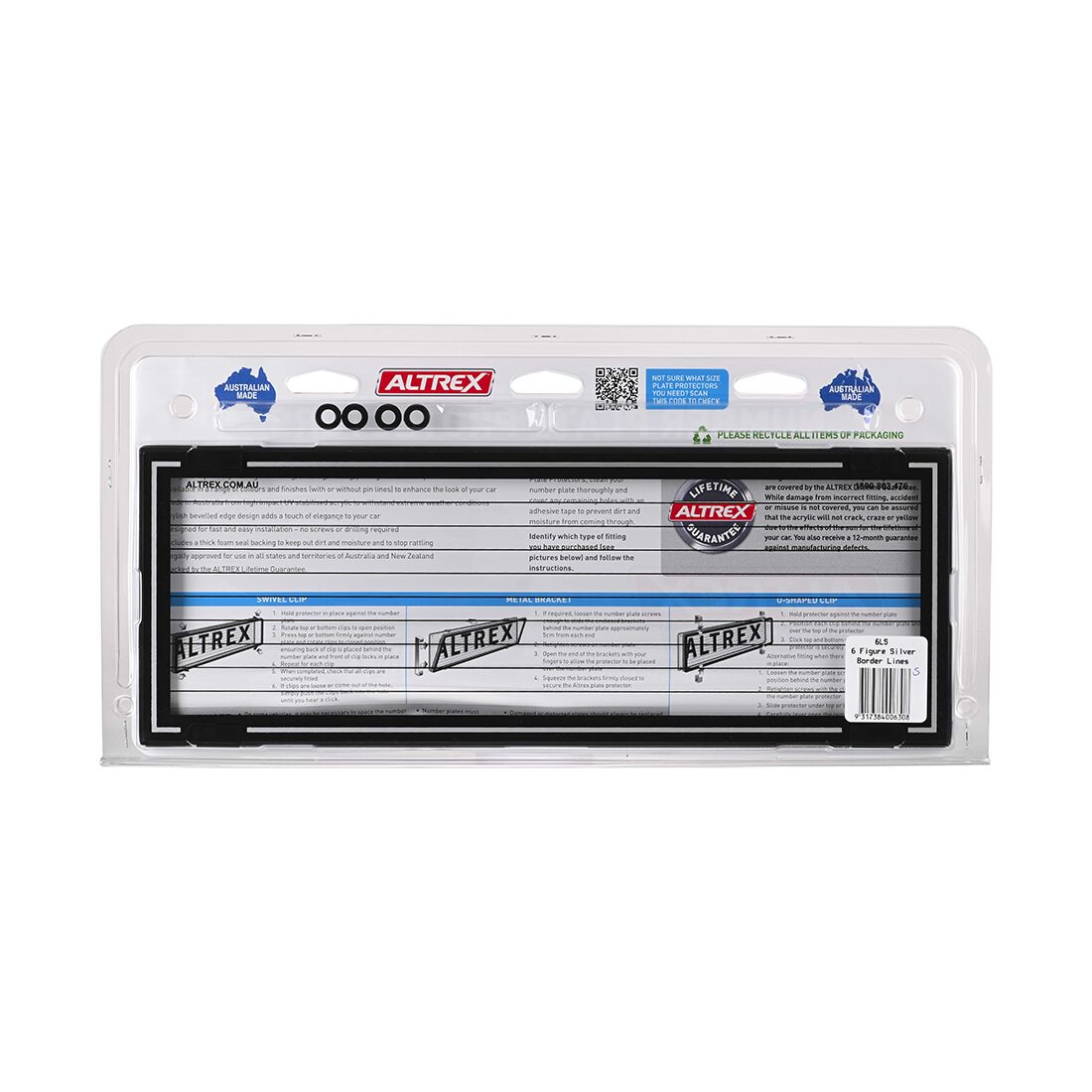 Altrex Number Plate Protector - 6 Figure Standard With Lines 6LS, , scaau_hi-res