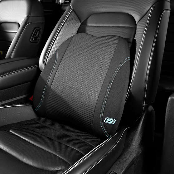 Skechers Air Cooled Memory Foam Lumbar Cushion Black/Aqua, , scaau_hi-res