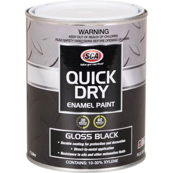 SCA Quick Dry Enamel, Black - 1 Litre, , scaau_hi-res