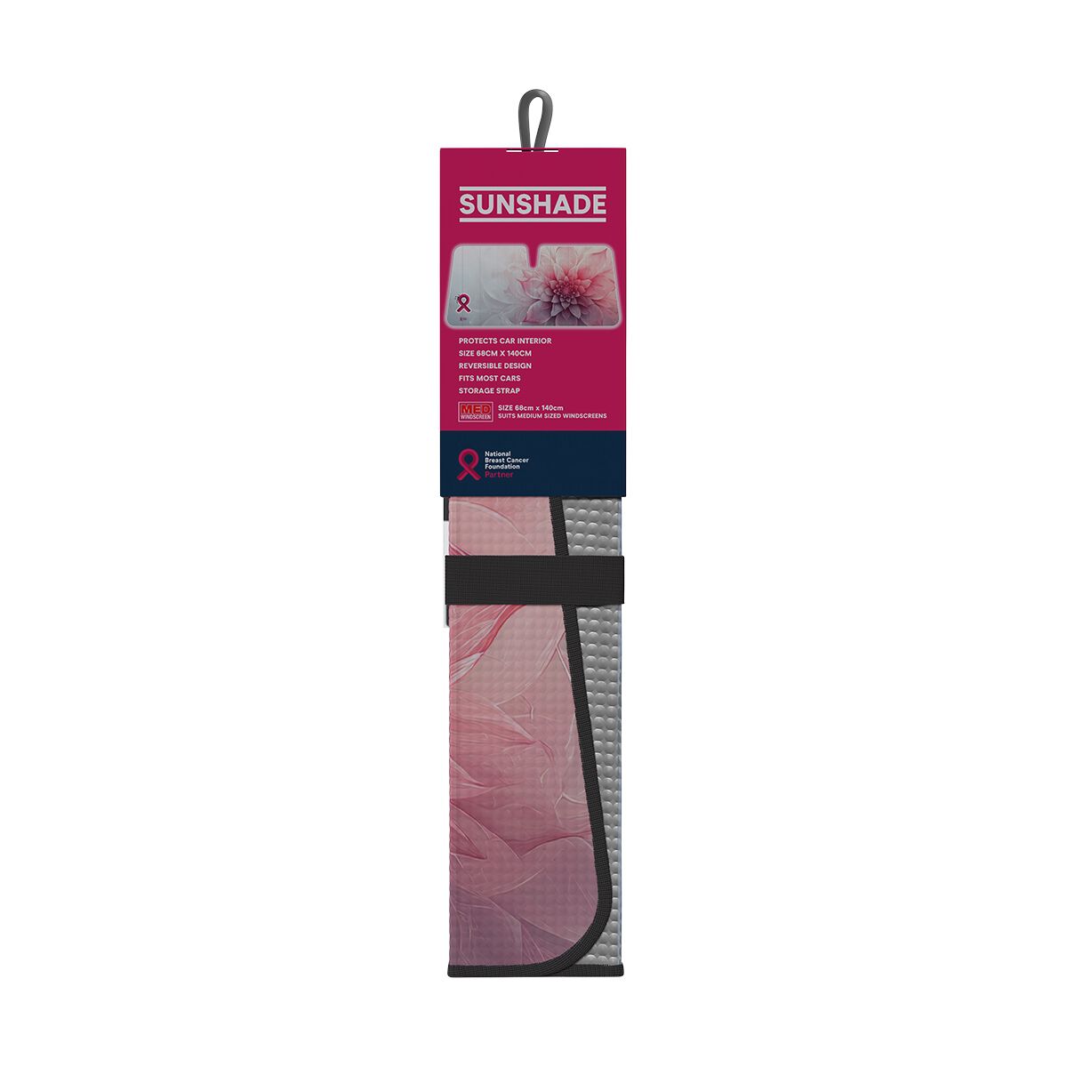 National Breast Cancer Foundation Flower Bubble Sunshade Front, , scaau_hi-res