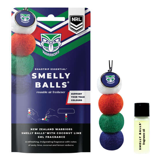 Smelly Balls Air Freshener Set New Zealand Warriors Coconut Lime 5ml, , scaau_hi-res
