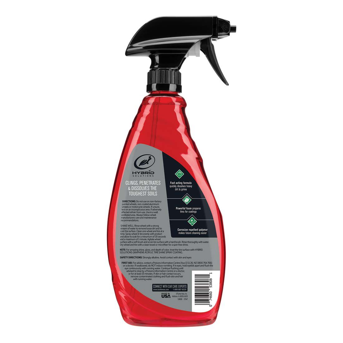 Turtle Wax Hybrid Solutions Hyper Foam Wheel Cleaner & Tyre Prep 680mL, , scaau_hi-res