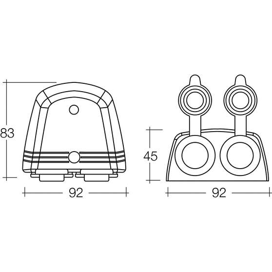 Narva 12/24V Twin Accessory Socket -  Surface Mount, , scaau_hi-res