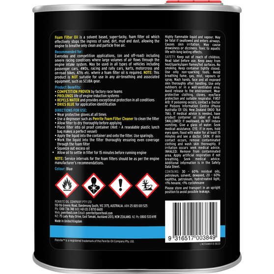 Penrite  Foam Filter Oil - 1 Litre, , scaau_hi-res