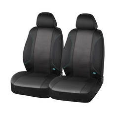 Skechers Air Cooled Memory Foam Seat Covers Black/Aqua Adjustable Headrests Airbag Compatible, , scaau_hi-res