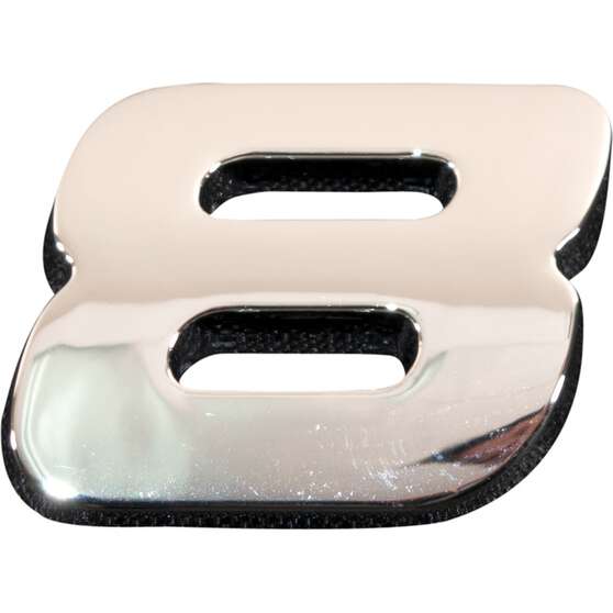 SCA 3D Chrome Badge Number 8, , scaau_hi-res