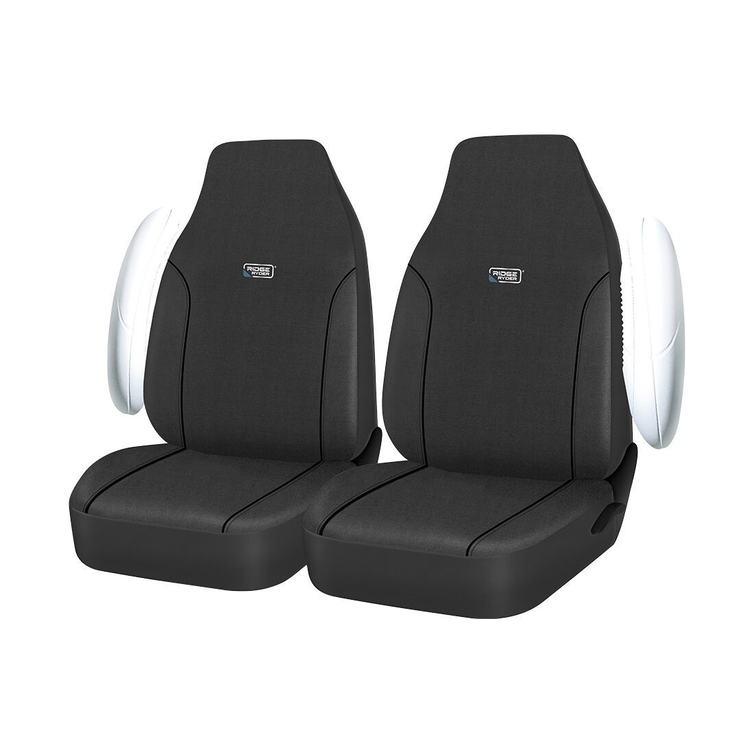 Ridge Ryder Canvas Seat Covers Charcoal/Black 60SAB, , scaau_hi-res
