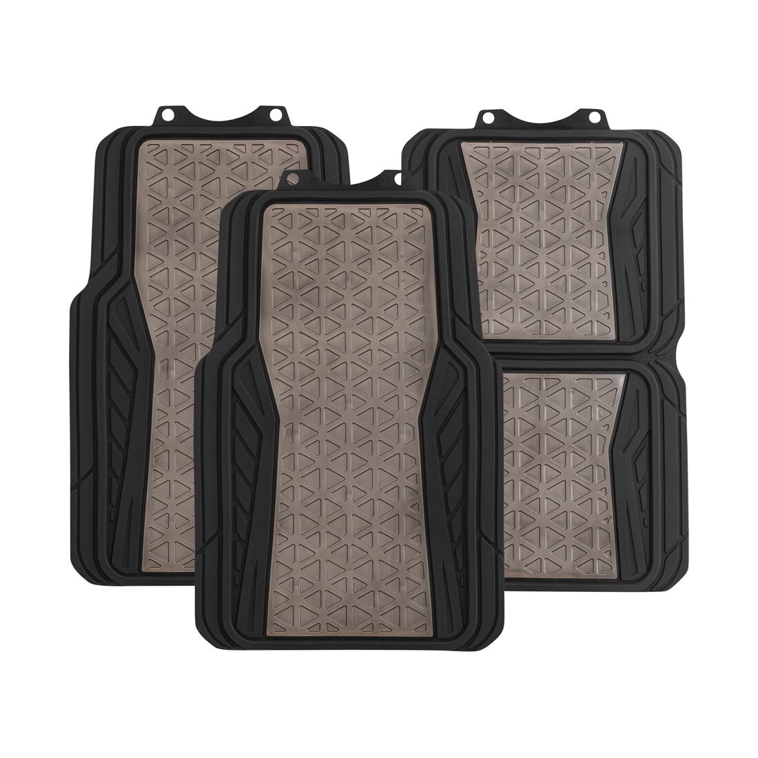SCA Floor Mats PVC Rubber Pattern Gunmetal Set of 4, , scaau_hi-res