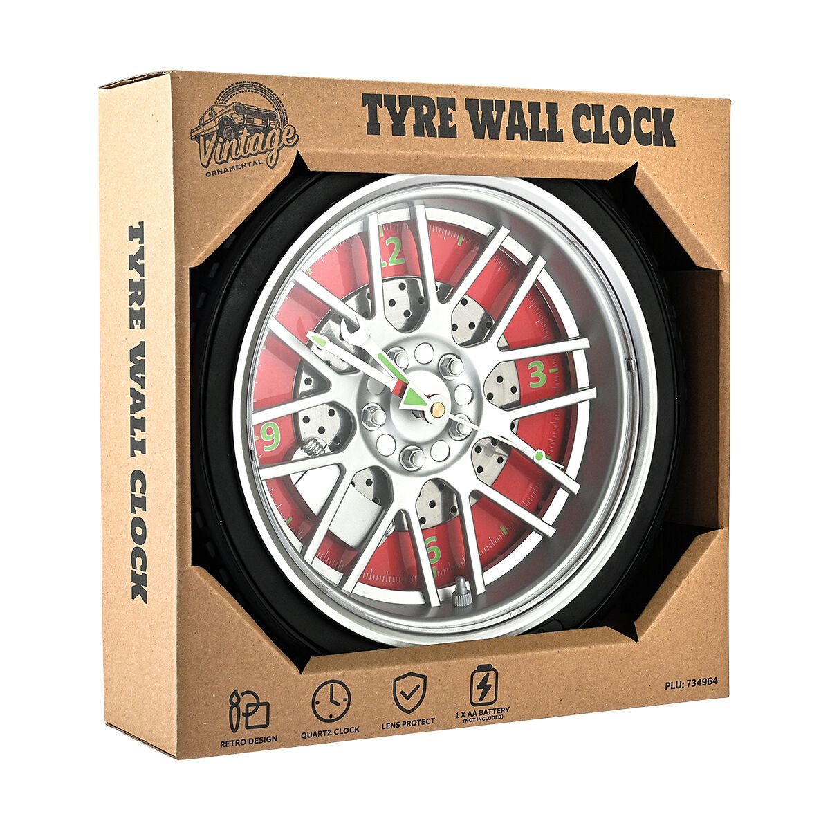 10'' Tyre Wall Clock, , scaau_hi-res