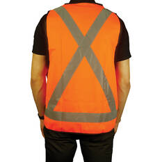 Trafalgar Hi-Vis Day Night Safety Vest Orange Large, , scaau_hi-res
