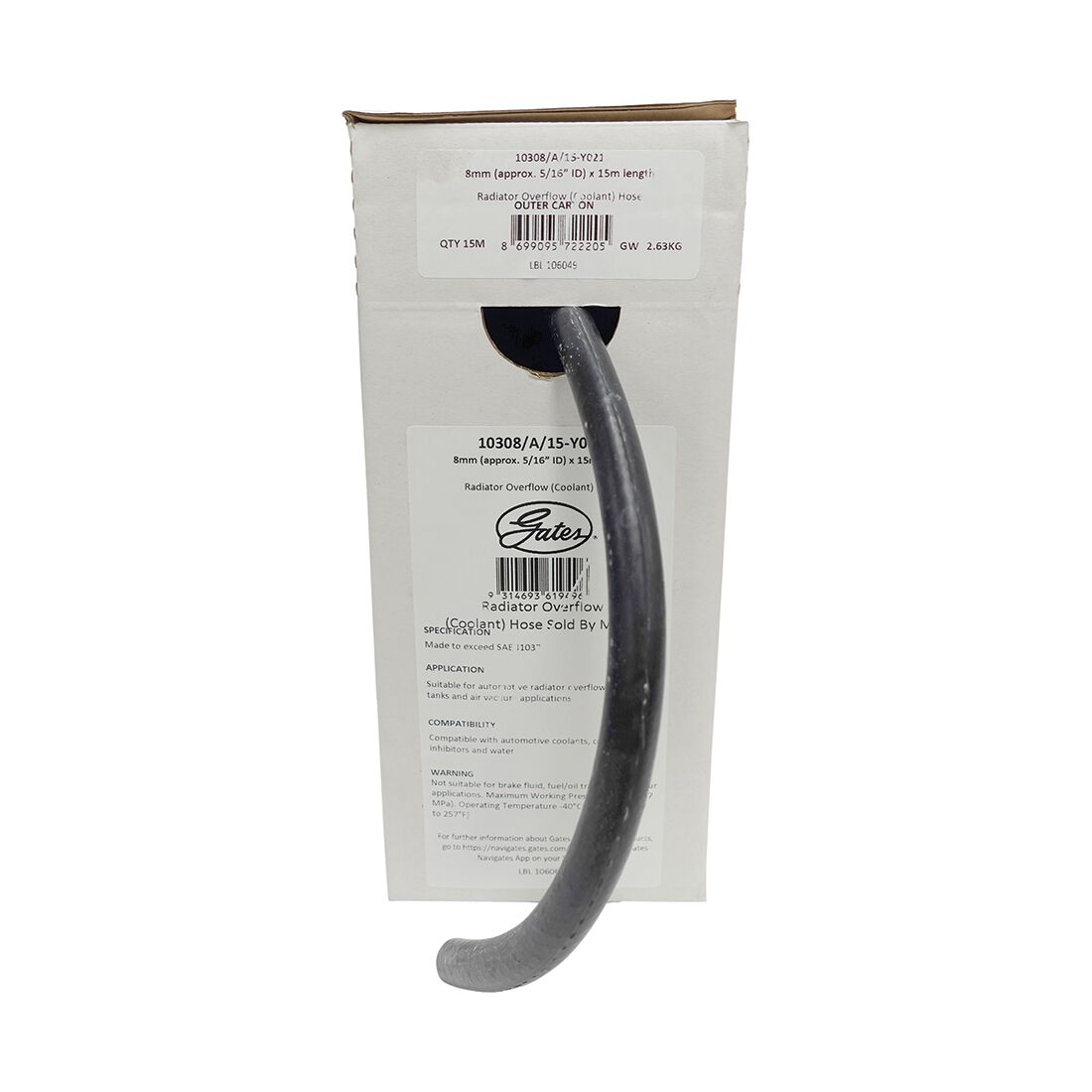 Gates Radiator Overflow & Coolant Hose 8.0mm (5/16 inch) Sold by Metre, , scaau_hi-res