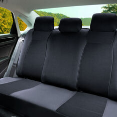 SCA Jacquard Seat Covers Charcoal Adjustable Headrests Rear Bench, , scaau_hi-res
