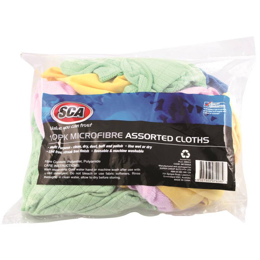 SCA Microfibre Cloths Assorted 10 Pack product image