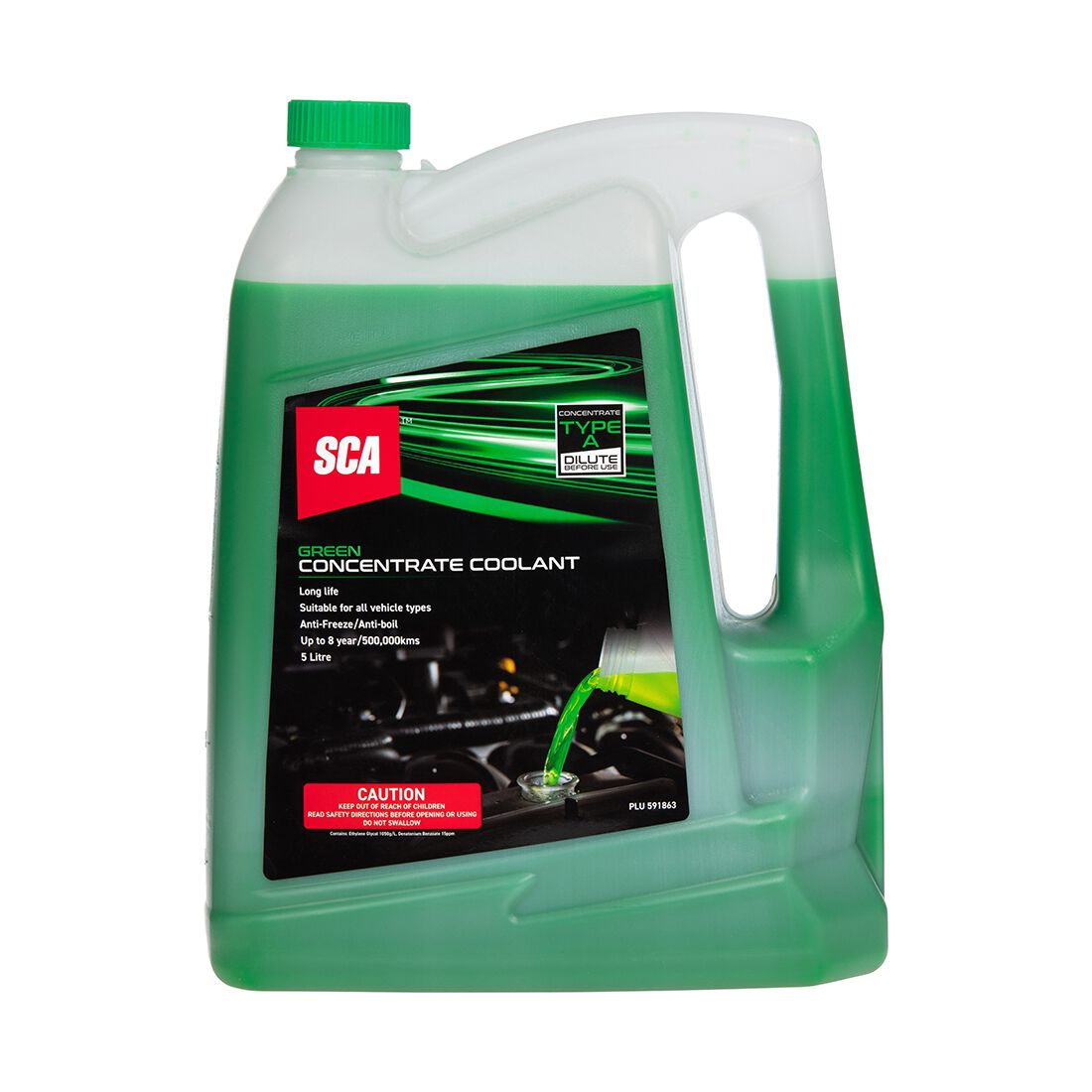 SCA Green Long Life Coolant Concentrate - 5 Litres, , scaau_hi-res