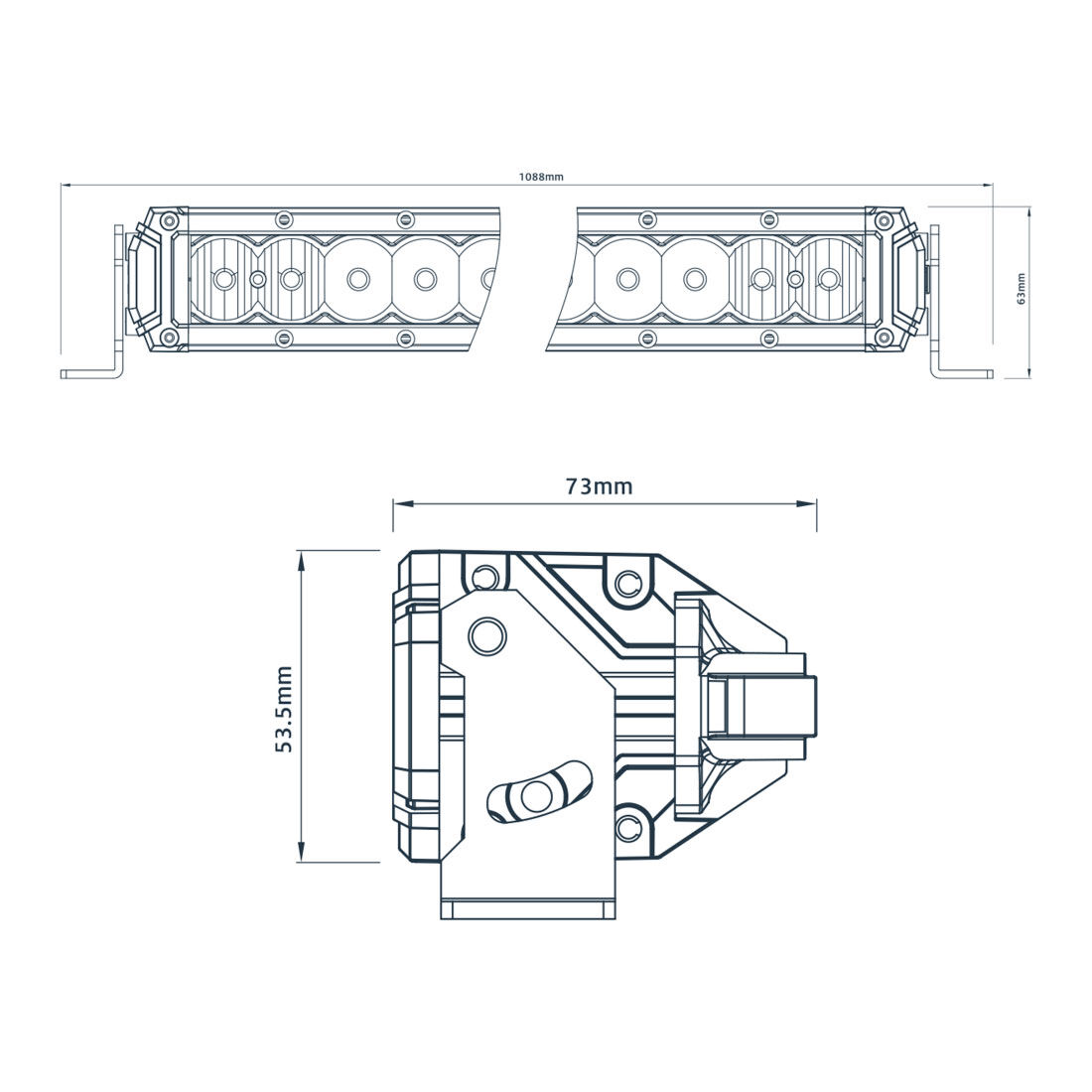 Ridge Ryder LED Driving Light Bar w/ harness - 41" 168W, , scaau_hi-res