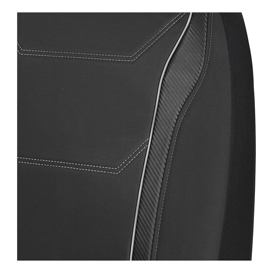 SCA Sports Leather Look & Carbon Seat Covers Black Adjustable Headrests