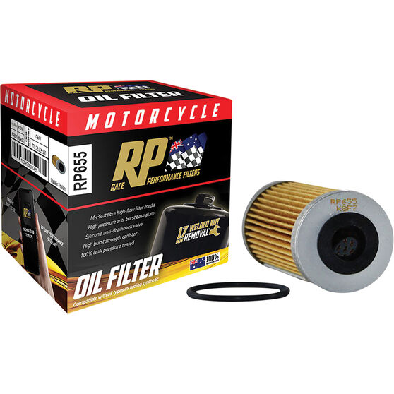 Race Performance Motorcycle Oil Filter RP655, , scaau_hi-res