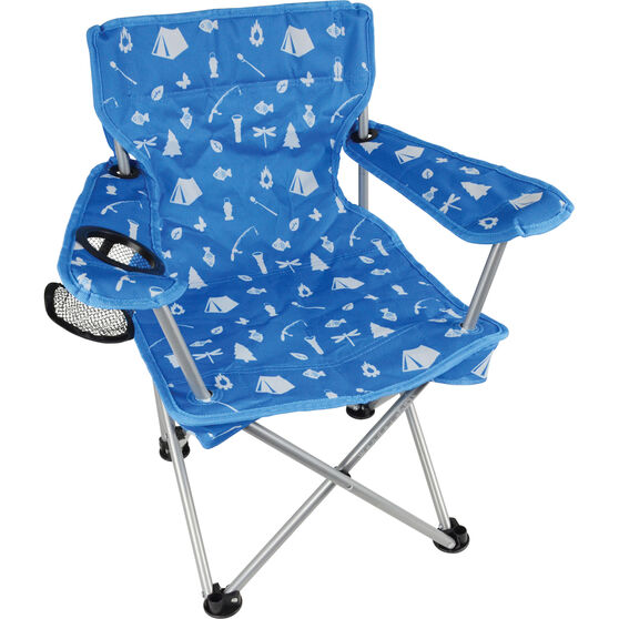 Wanderer Kids' Camping Fun Camp Chair 60kg Blue, Blue, scaau_hi-res